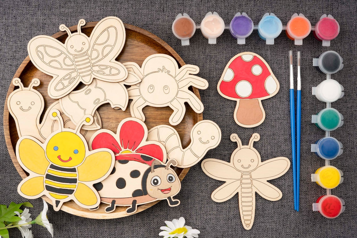DIY Wooden Unfinished Bug Painting Kit for Kids